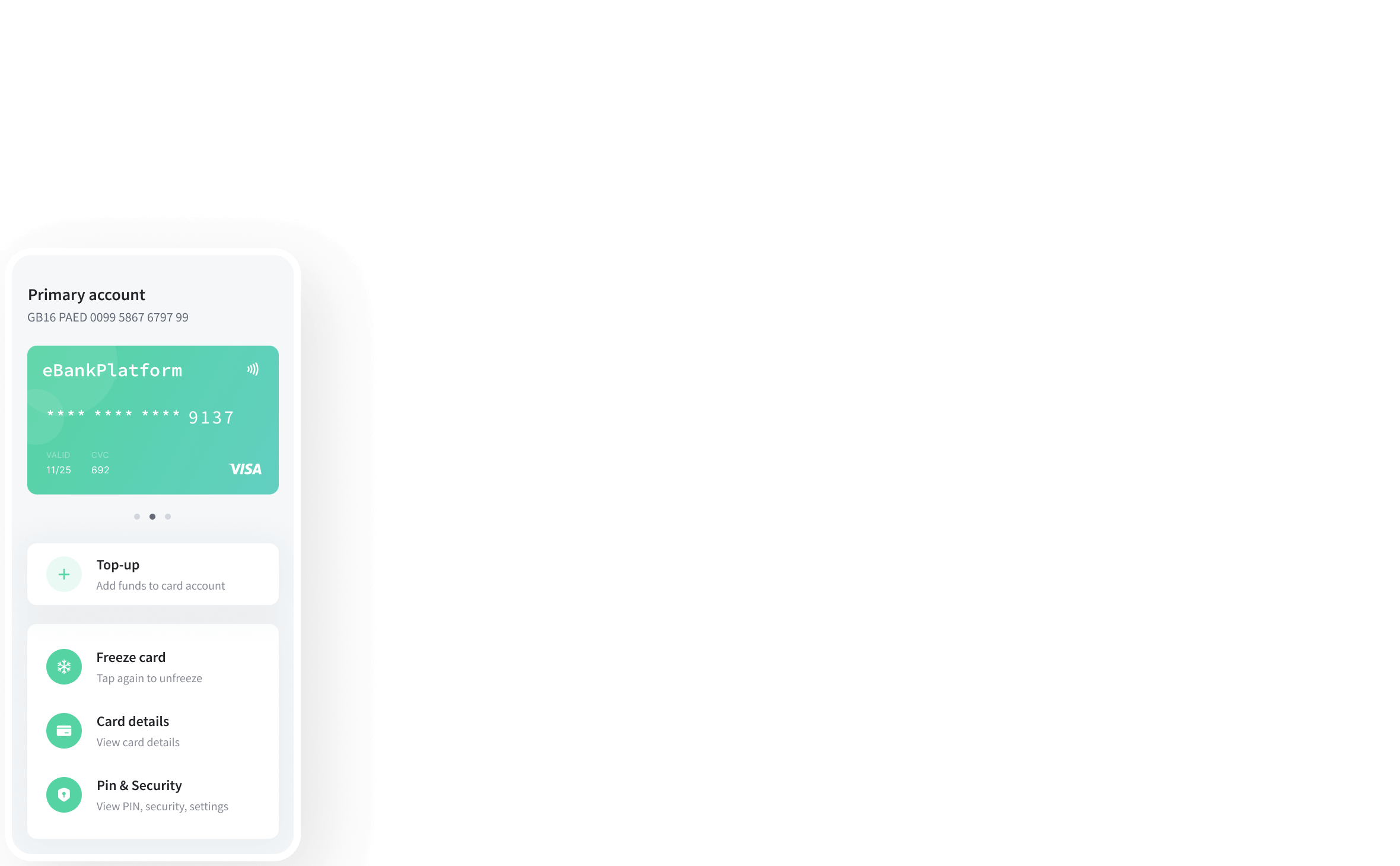 eBankPlatform Mobile Dashboard